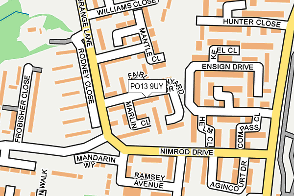 PO13 9UY map - OS OpenMap – Local (Ordnance Survey) PO13 9UY map - OS OpenMap – Local (Ordnance Survey)
