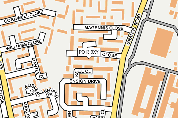 PO13 9XY map - OS OpenMap – Local (Ordnance Survey) PO13 9XY map - OS OpenMap – Local (Ordnance Survey)