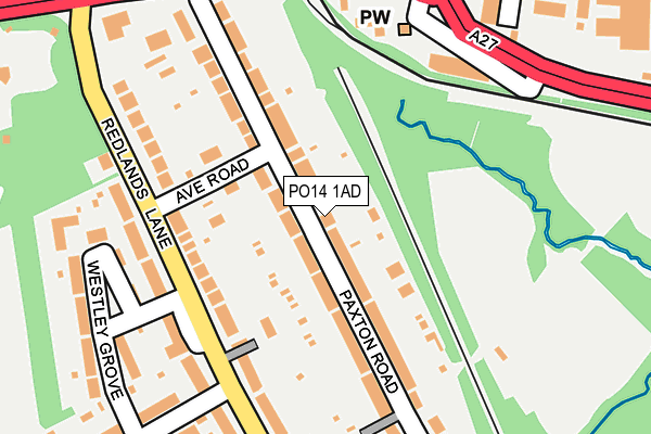 PO14 1AD map - OS OpenMap – Local (Ordnance Survey) PO14 1AD map - OS OpenMap – Local (Ordnance Survey)