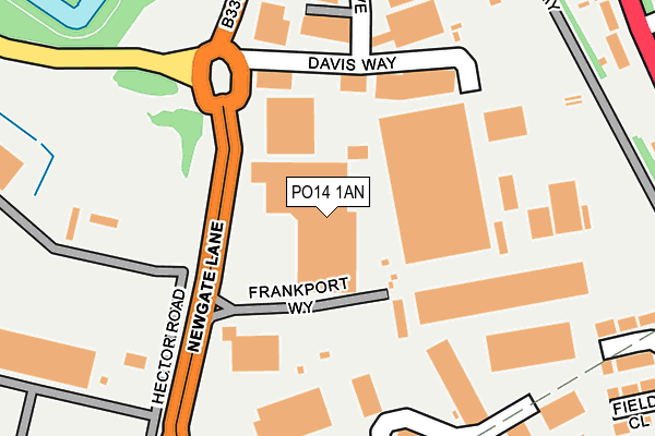 PO14 1AN map - OS OpenMap – Local (Ordnance Survey) PO14 1AN map - OS OpenMap – Local (Ordnance Survey)