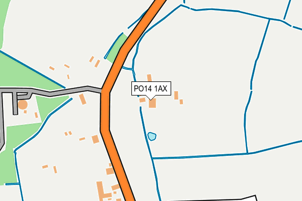 PO14 1AX map - OS OpenMap – Local (Ordnance Survey) PO14 1AX map - OS OpenMap – Local (Ordnance Survey)