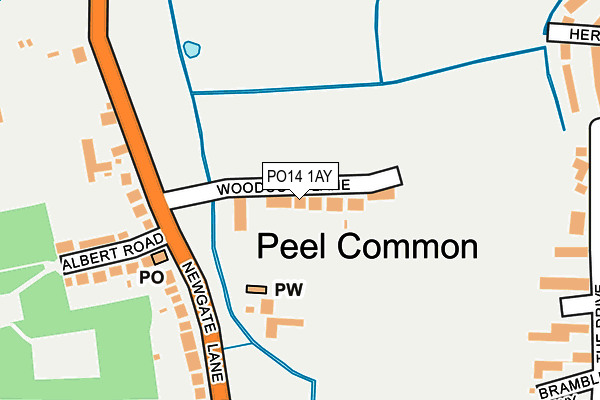 PO14 1AY map - OS OpenMap – Local (Ordnance Survey) PO14 1AY map - OS OpenMap – Local (Ordnance Survey)