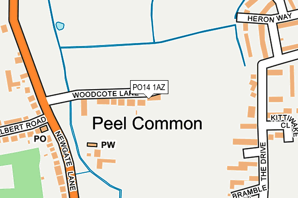PO14 1AZ map - OS OpenMap – Local (Ordnance Survey)