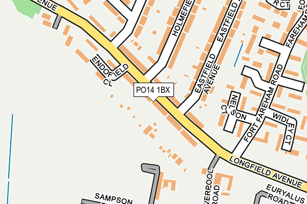 PO14 1BX map - OS OpenMap – Local (Ordnance Survey) PO14 1BX map - OS OpenMap – Local (Ordnance Survey)