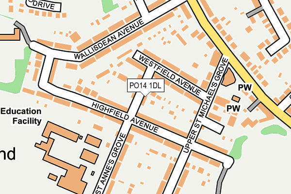 PO14 1DL map - OS OpenMap – Local (Ordnance Survey) PO14 1DL map - OS OpenMap – Local (Ordnance Survey)