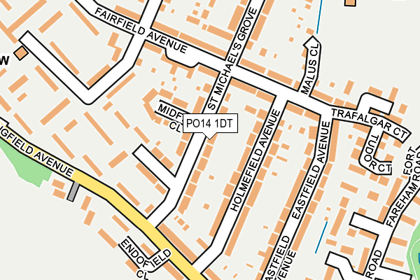 PO14 1DT map - OS OpenMap – Local (Ordnance Survey) PO14 1DT map - OS OpenMap – Local (Ordnance Survey)