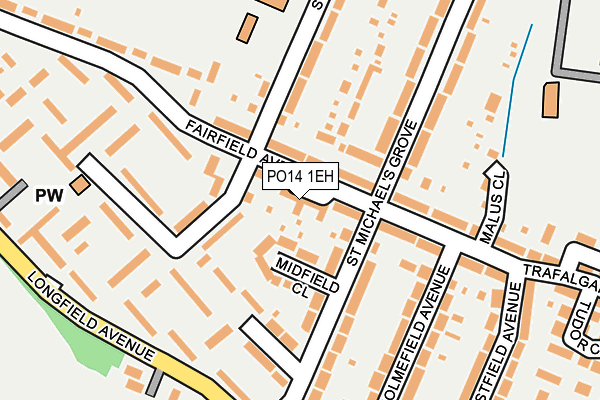 PO14 1EH map - OS OpenMap – Local (Ordnance Survey) PO14 1EH map - OS OpenMap – Local (Ordnance Survey)