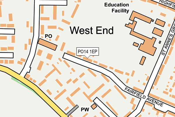 PO14 1EP map - OS OpenMap – Local (Ordnance Survey) PO14 1EP map - OS OpenMap – Local (Ordnance Survey)
