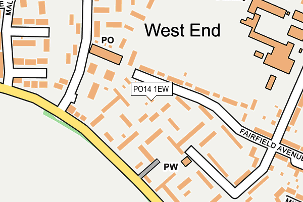 PO14 1EW map - OS OpenMap – Local (Ordnance Survey) PO14 1EW map - OS OpenMap – Local (Ordnance Survey)