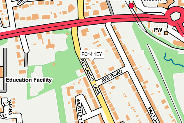 PO14 1EY map - OS OpenMap – Local (Ordnance Survey) PO14 1EY map - OS OpenMap – Local (Ordnance Survey)