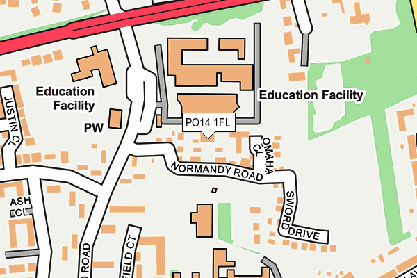 PO14 1FL map - OS OpenMap – Local (Ordnance Survey) PO14 1FL map - OS OpenMap – Local (Ordnance Survey)