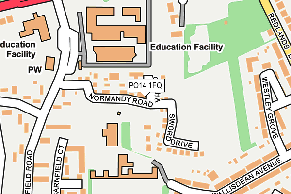 PO14 1FQ map - OS OpenMap – Local (Ordnance Survey) PO14 1FQ map - OS OpenMap – Local (Ordnance Survey)