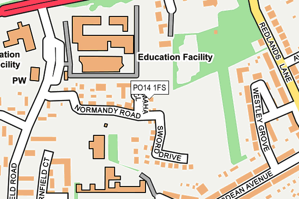 PO14 1FS map - OS OpenMap – Local (Ordnance Survey) PO14 1FS map - OS OpenMap – Local (Ordnance Survey)