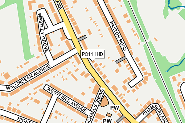 PO14 1HD map - OS OpenMap – Local (Ordnance Survey) PO14 1HD map - OS OpenMap – Local (Ordnance Survey)