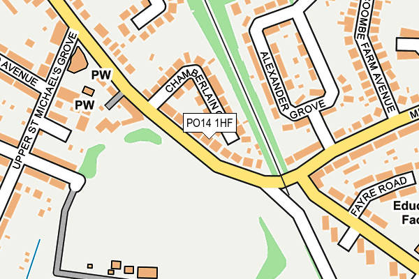 PO14 1HF map - OS OpenMap – Local (Ordnance Survey) PO14 1HF map - OS OpenMap – Local (Ordnance Survey)