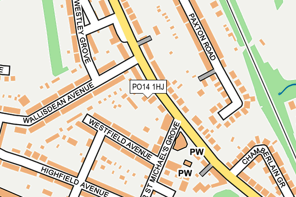 PO14 1HJ map - OS OpenMap – Local (Ordnance Survey) PO14 1HJ map - OS OpenMap – Local (Ordnance Survey)