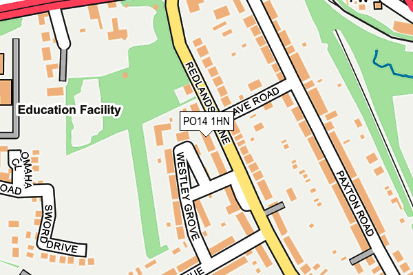 PO14 1HN map - OS OpenMap – Local (Ordnance Survey) PO14 1HN map - OS OpenMap – Local (Ordnance Survey)