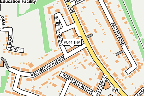 PO14 1HP map - OS OpenMap – Local (Ordnance Survey) PO14 1HP map - OS OpenMap – Local (Ordnance Survey)