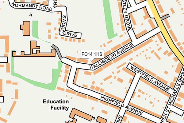 PO14 1HS map - OS OpenMap – Local (Ordnance Survey) PO14 1HS map - OS OpenMap – Local (Ordnance Survey)