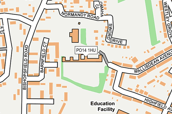 PO14 1HU map - OS OpenMap – Local (Ordnance Survey)