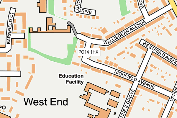 PO14 1HX map - OS OpenMap – Local (Ordnance Survey) PO14 1HX map - OS OpenMap – Local (Ordnance Survey)