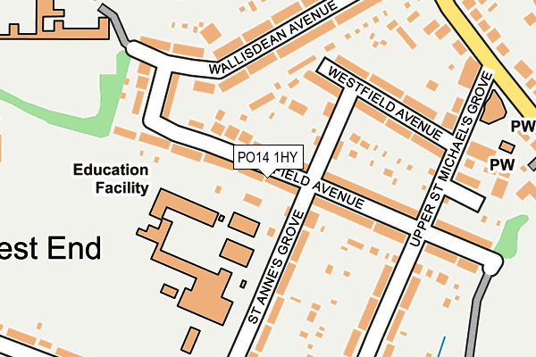 PO14 1HY map - OS OpenMap – Local (Ordnance Survey) PO14 1HY map - OS OpenMap – Local (Ordnance Survey)