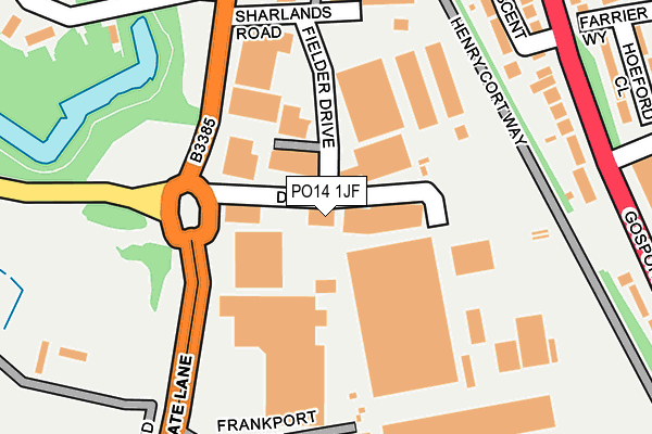 PO14 1JF map - OS OpenMap – Local (Ordnance Survey) PO14 1JF map - OS OpenMap – Local (Ordnance Survey)