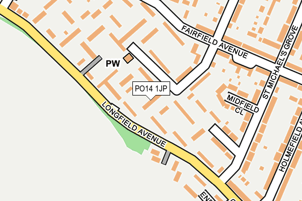 PO14 1JP map - OS OpenMap – Local (Ordnance Survey)