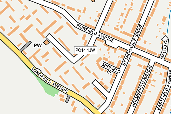 PO14 1JW map - OS OpenMap – Local (Ordnance Survey) PO14 1JW map - OS OpenMap – Local (Ordnance Survey)