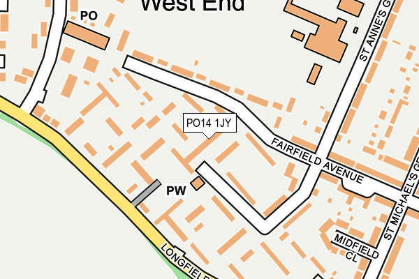 PO14 1JY map - OS OpenMap – Local (Ordnance Survey)