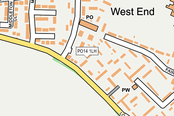 PO14 1LH map - OS OpenMap – Local (Ordnance Survey) PO14 1LH map - OS OpenMap – Local (Ordnance Survey)
