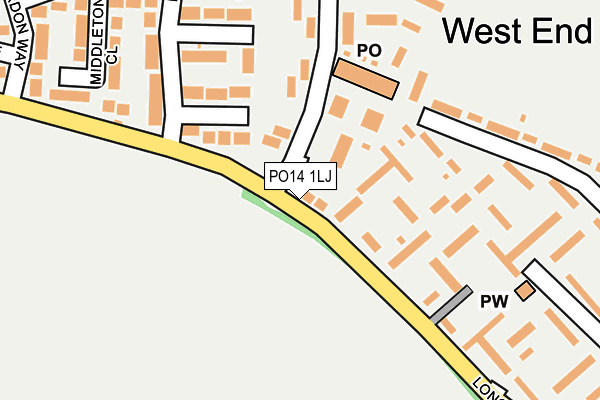 PO14 1LJ map - OS OpenMap – Local (Ordnance Survey) PO14 1LJ map - OS OpenMap – Local (Ordnance Survey)