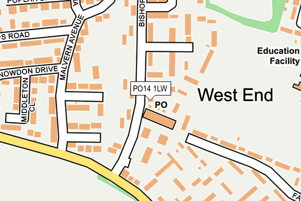 PO14 1LW map - OS OpenMap – Local (Ordnance Survey) PO14 1LW map - OS OpenMap – Local (Ordnance Survey)