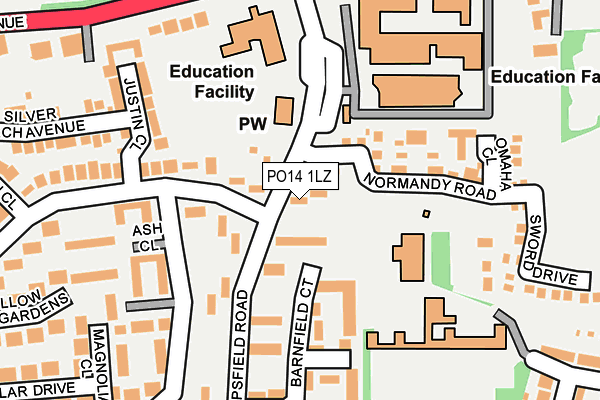 PO14 1LZ map - OS OpenMap – Local (Ordnance Survey) PO14 1LZ map - OS OpenMap – Local (Ordnance Survey)