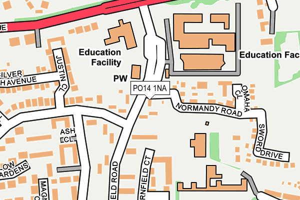 PO14 1NA map - OS OpenMap – Local (Ordnance Survey) PO14 1NA map - OS OpenMap – Local (Ordnance Survey)