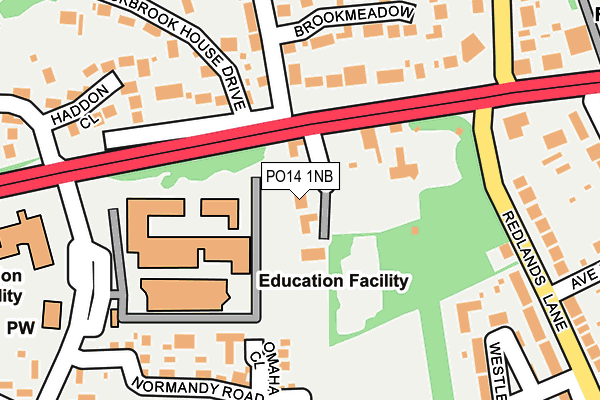 PO14 1NB map - OS OpenMap – Local (Ordnance Survey) PO14 1NB map - OS OpenMap – Local (Ordnance Survey)