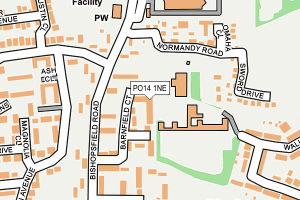 PO14 1NE map - OS OpenMap – Local (Ordnance Survey) PO14 1NE map - OS OpenMap – Local (Ordnance Survey)