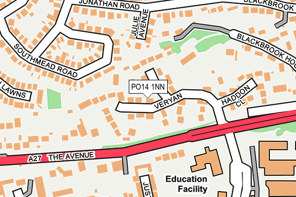 PO14 1NN map - OS OpenMap – Local (Ordnance Survey) PO14 1NN map - OS OpenMap – Local (Ordnance Survey)