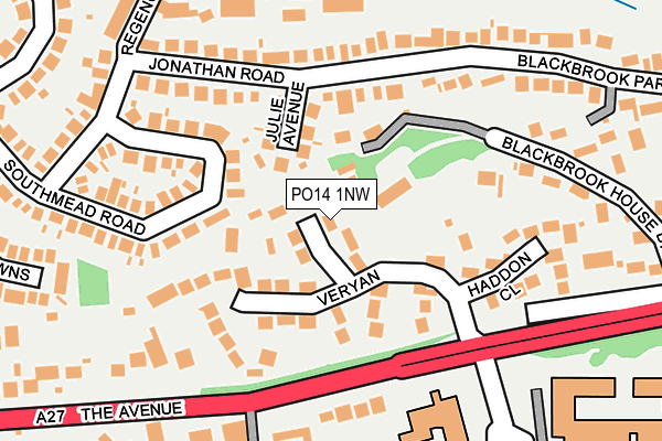 PO14 1NW map - OS OpenMap – Local (Ordnance Survey) PO14 1NW map - OS OpenMap – Local (Ordnance Survey)