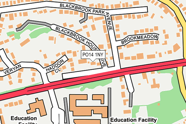 PO14 1NY map - OS OpenMap – Local (Ordnance Survey)