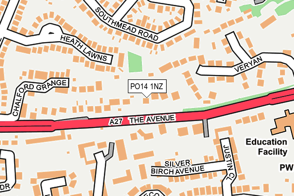 PO14 1NZ map - OS OpenMap – Local (Ordnance Survey) PO14 1NZ map - OS OpenMap – Local (Ordnance Survey)