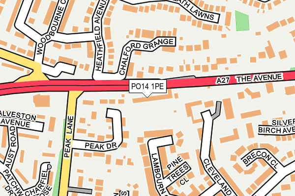 PO14 1PE map - OS OpenMap – Local (Ordnance Survey) PO14 1PE map - OS OpenMap – Local (Ordnance Survey)