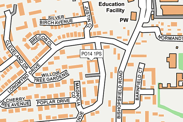 PO14 1PS map - OS OpenMap – Local (Ordnance Survey) PO14 1PS map - OS OpenMap – Local (Ordnance Survey)