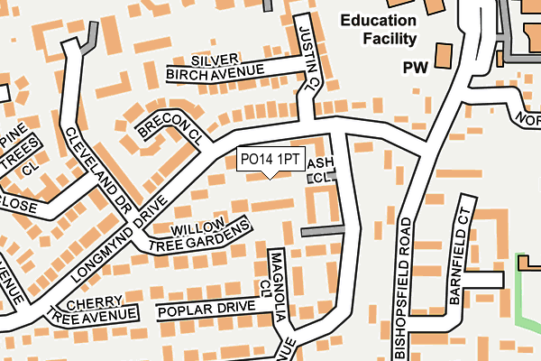 PO14 1PT map - OS OpenMap – Local (Ordnance Survey) PO14 1PT map - OS OpenMap – Local (Ordnance Survey)
