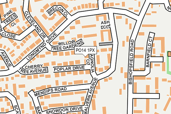PO14 1PX map - OS OpenMap – Local (Ordnance Survey) PO14 1PX map - OS OpenMap – Local (Ordnance Survey)