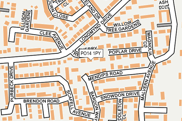 PO14 1PY map - OS OpenMap – Local (Ordnance Survey) PO14 1PY map - OS OpenMap – Local (Ordnance Survey)