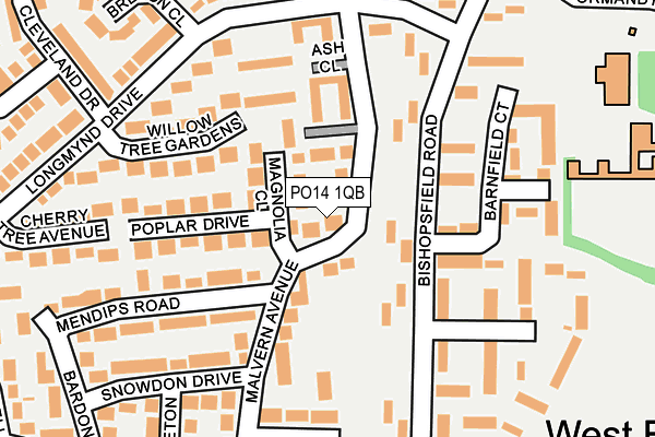PO14 1QB map - OS OpenMap – Local (Ordnance Survey) PO14 1QB map - OS OpenMap – Local (Ordnance Survey)