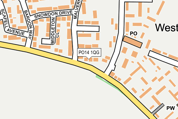 PO14 1QG map - OS OpenMap – Local (Ordnance Survey) PO14 1QG map - OS OpenMap – Local (Ordnance Survey)