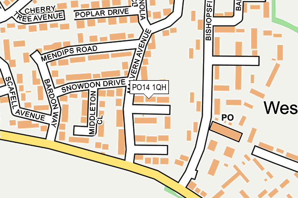 PO14 1QH map - OS OpenMap – Local (Ordnance Survey) PO14 1QH map - OS OpenMap – Local (Ordnance Survey)