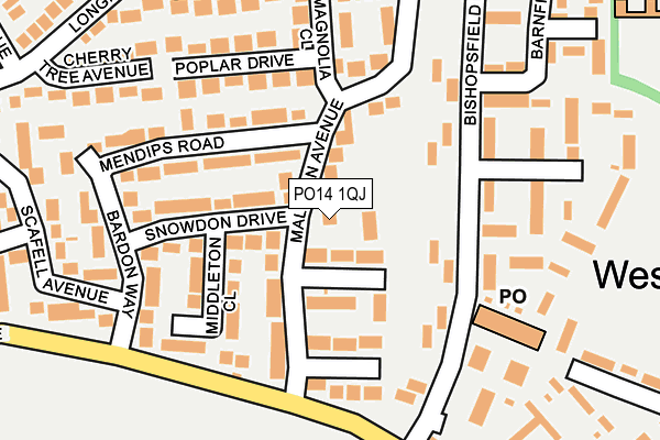 PO14 1QJ map - OS OpenMap – Local (Ordnance Survey) PO14 1QJ map - OS OpenMap – Local (Ordnance Survey)